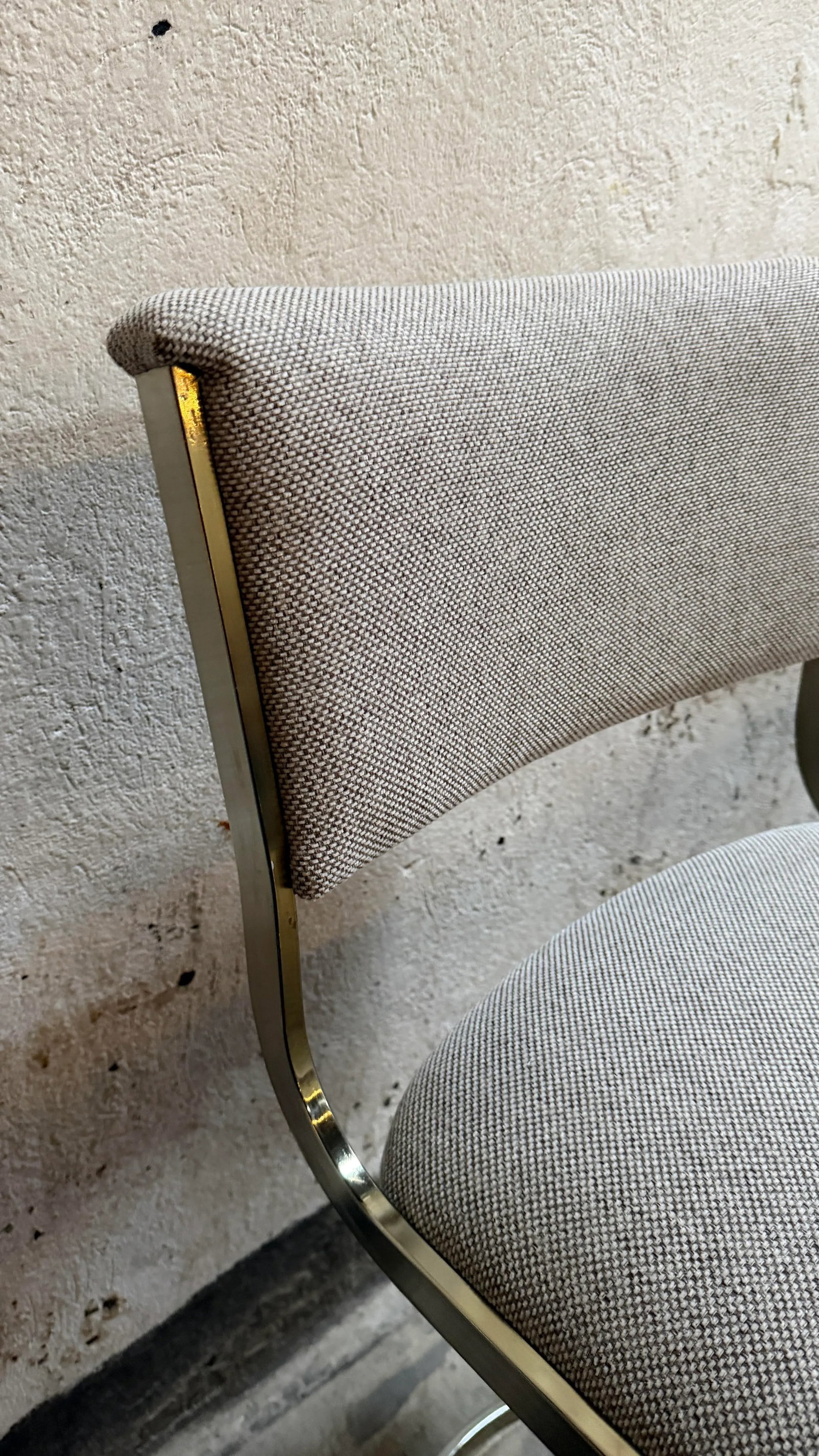 Set of Three Milo Baughman Style Modernist Brass Bar Stools by Cal-Style Circa 1970 - 7
