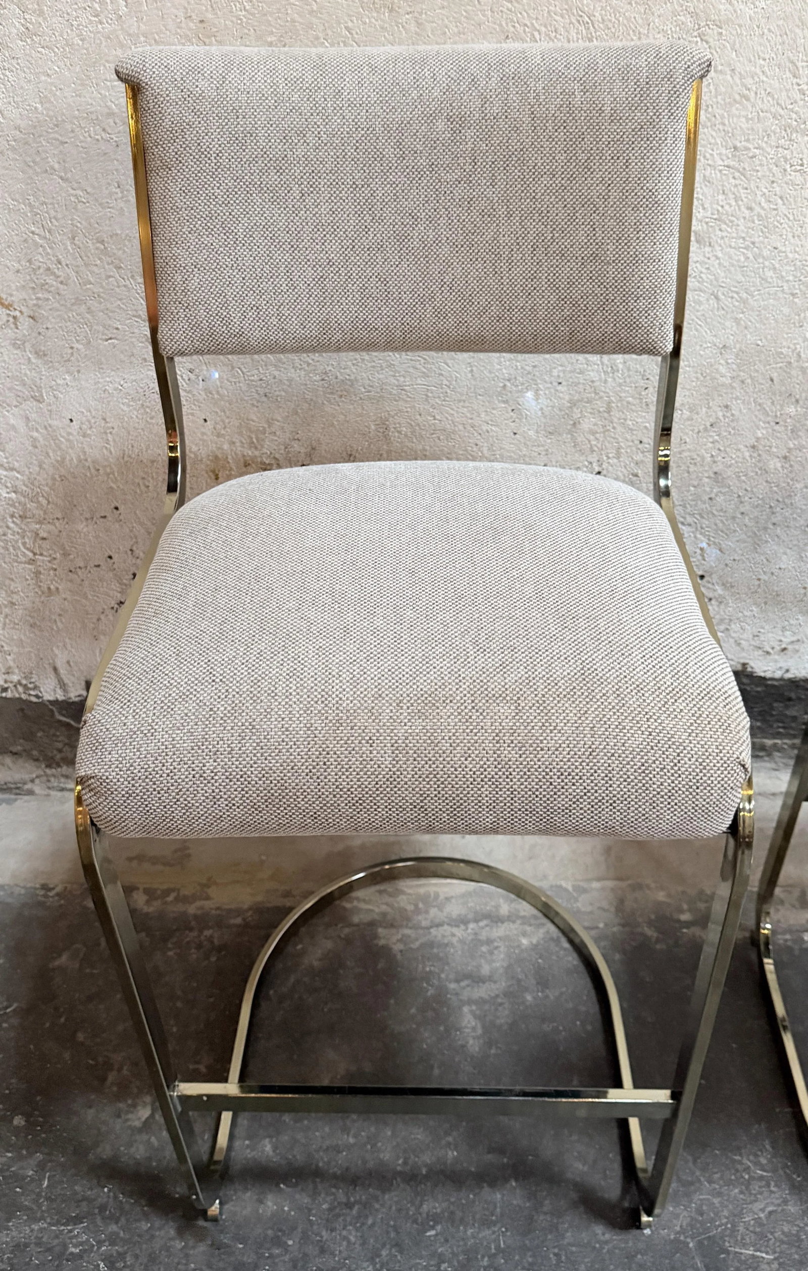 Set of Three Milo Baughman Style Modernist Brass Bar Stools by Cal-Style Circa 1970 - 9