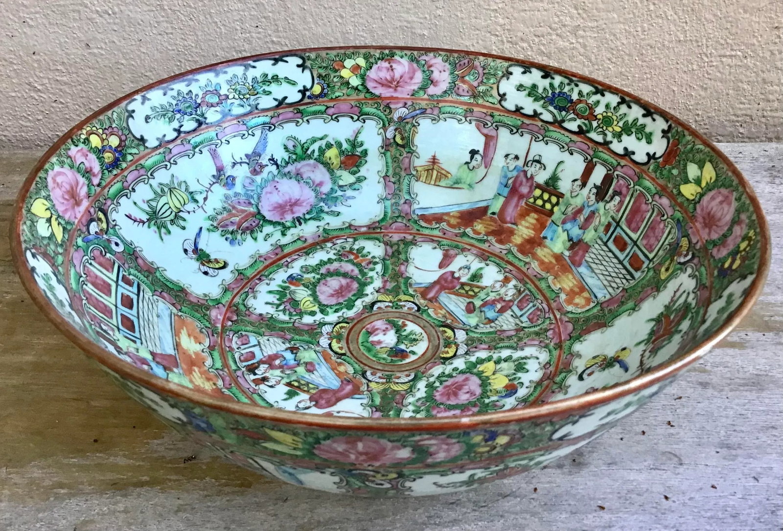 Chinese Export Rose Medallion Large Bowl 19th C - 2