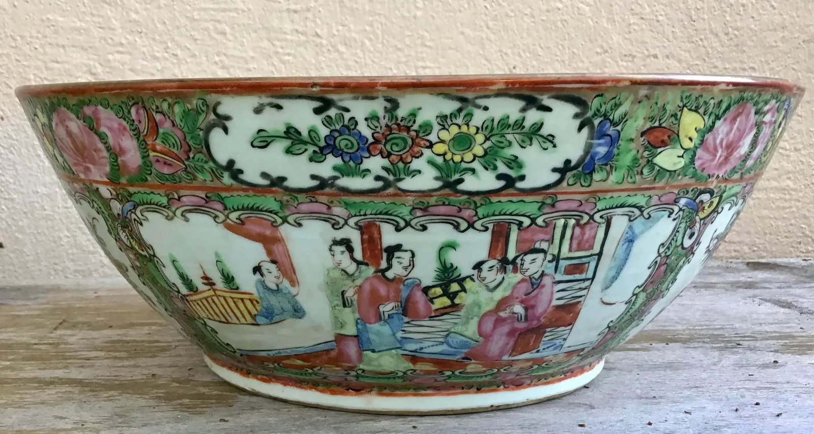 Chinese Export Rose Medallion Large Bowl 19th C - 5