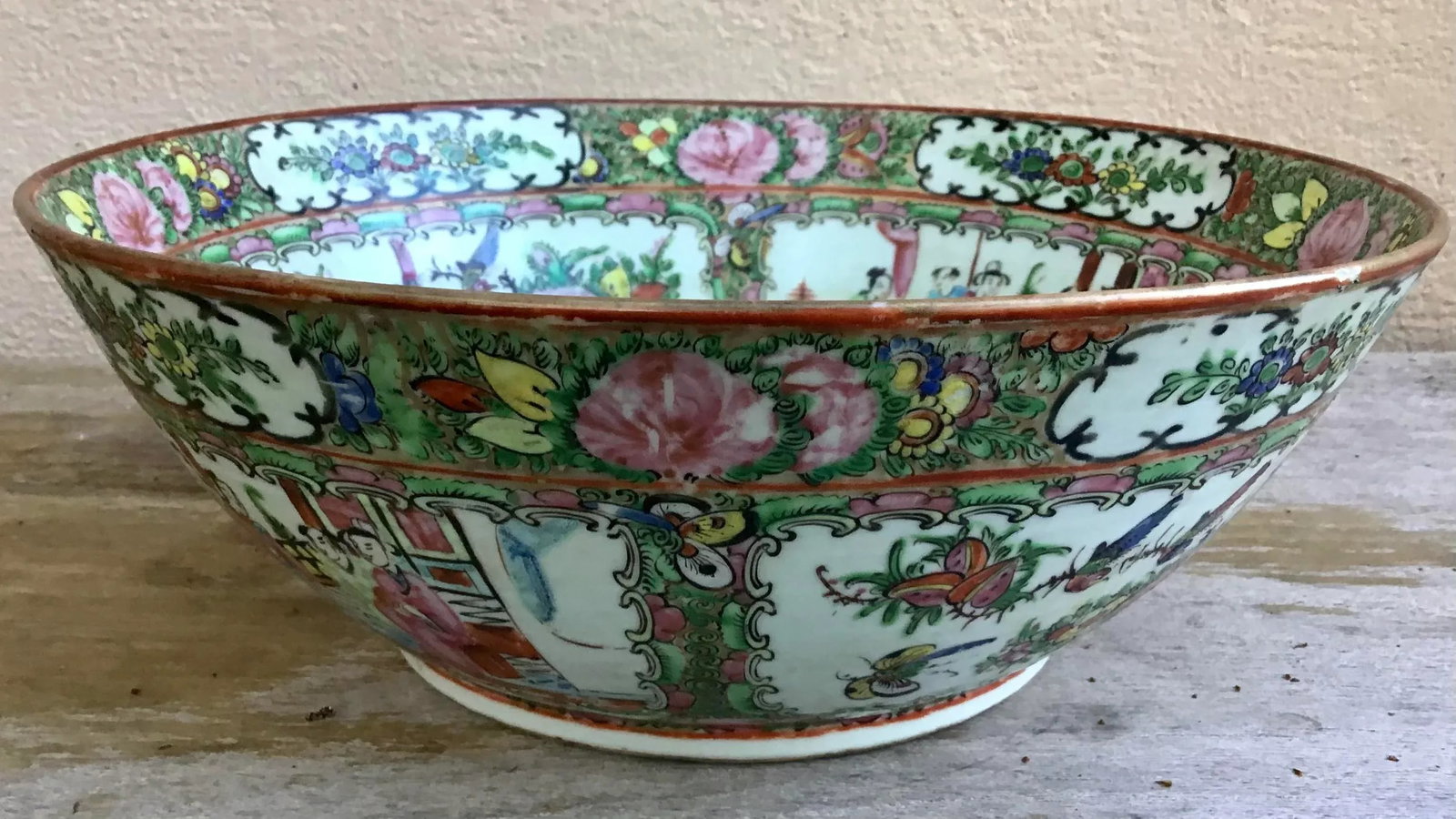 Chinese Export Rose Medallion Large Bowl 19th C - 9