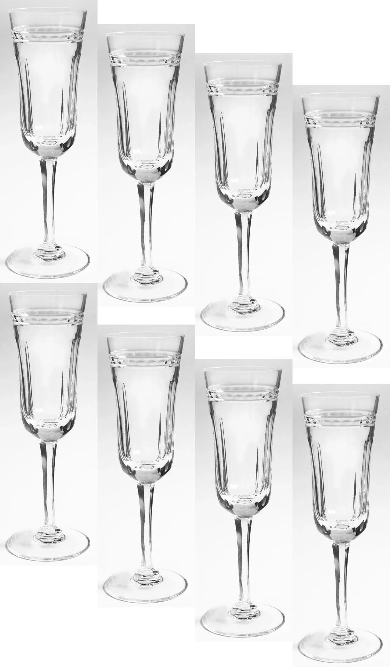 1960s Wedgwood Crystal Stem Glasses - Set of 8 Champagne Flutes - 2