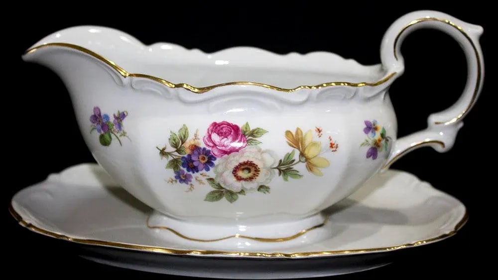 1960s Traditional Mitterteich China Meissen Floral Pattern - 5 Serving Pieces - 4