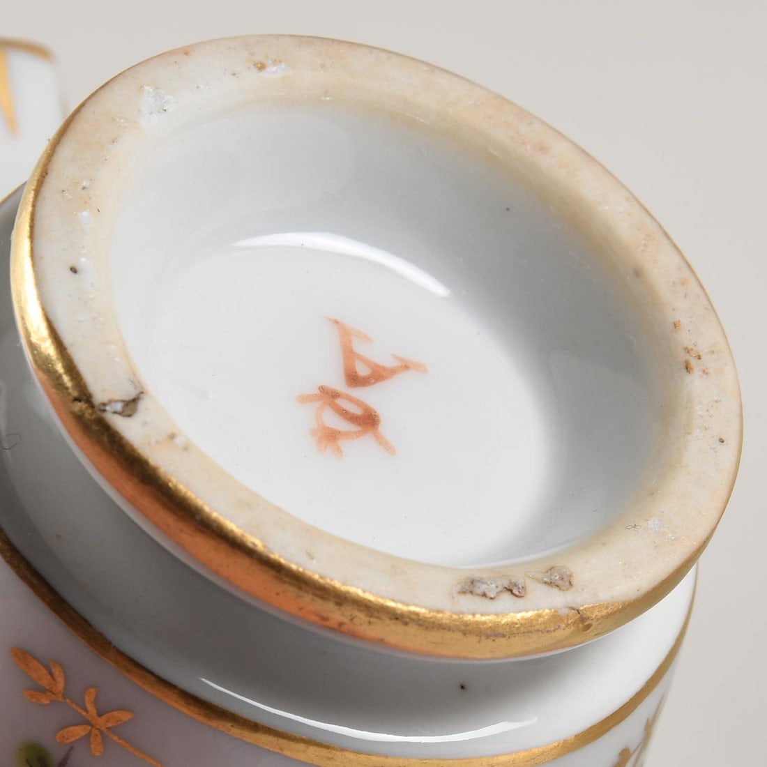 18th-Century French André-Marie Pot De Crème Set, Hand-Painted Paris Porcelain With Gilt & - 7