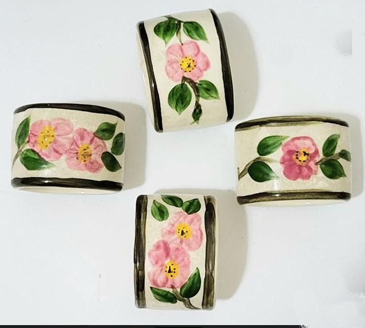1960s Franciscan Desert Rose Napkin Rings - Set of 4 - 2