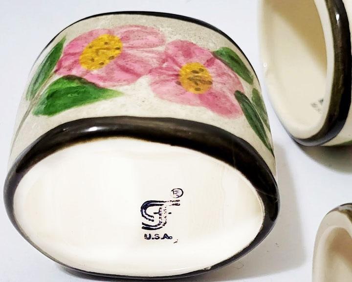 1960s Franciscan Desert Rose Napkin Rings - Set of 4 - 3