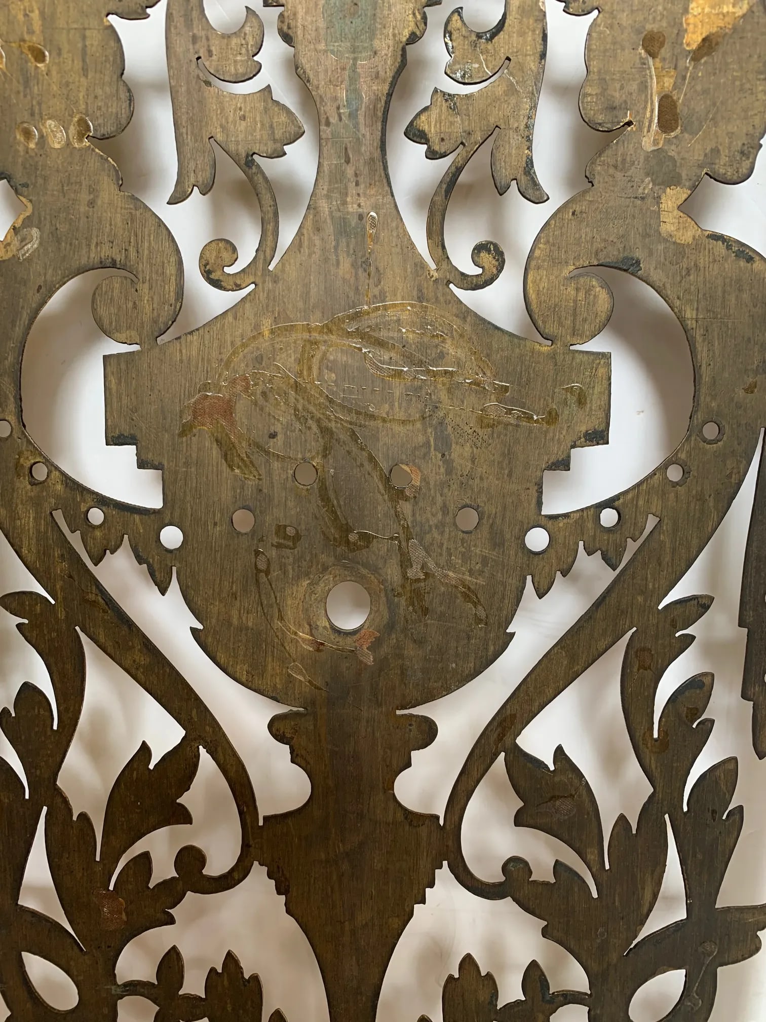 Vintage Pierced and Etched Brass Panels -A Pair - 12