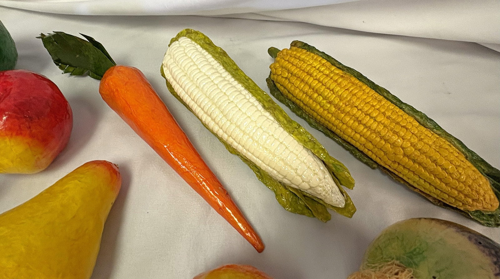 Vintage Realistic Hand Crafted Papier Mâché Fruits and Vegetables- Set of 25 - 12