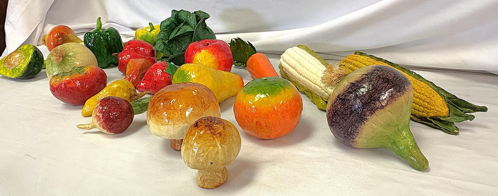 Vintage Realistic Hand Crafted Papier Mâché Fruits and Vegetables- Set of 25 - 13