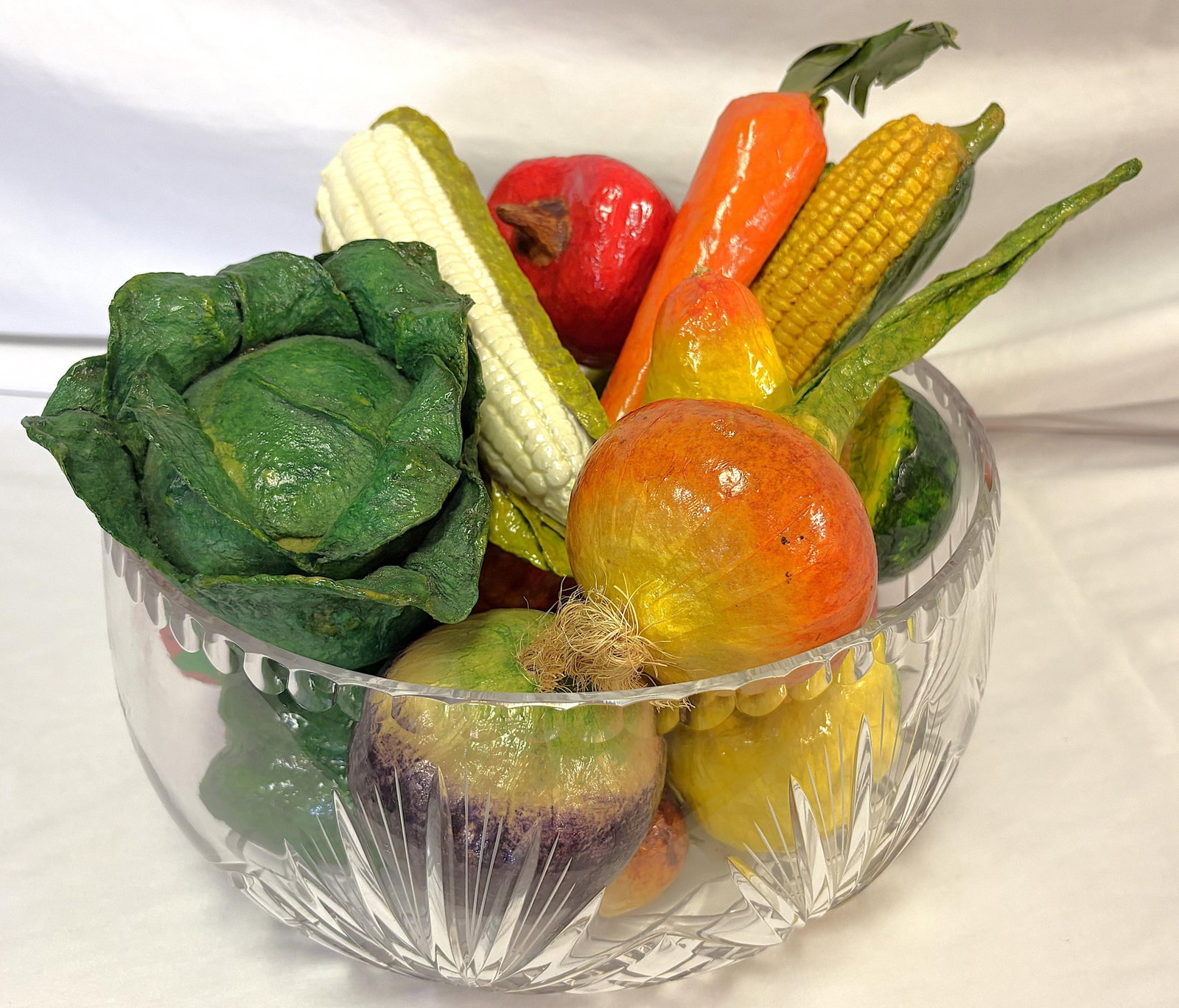 Vintage Realistic Hand Crafted Papier Mâché Fruits and Vegetables- Set of 25 - 15