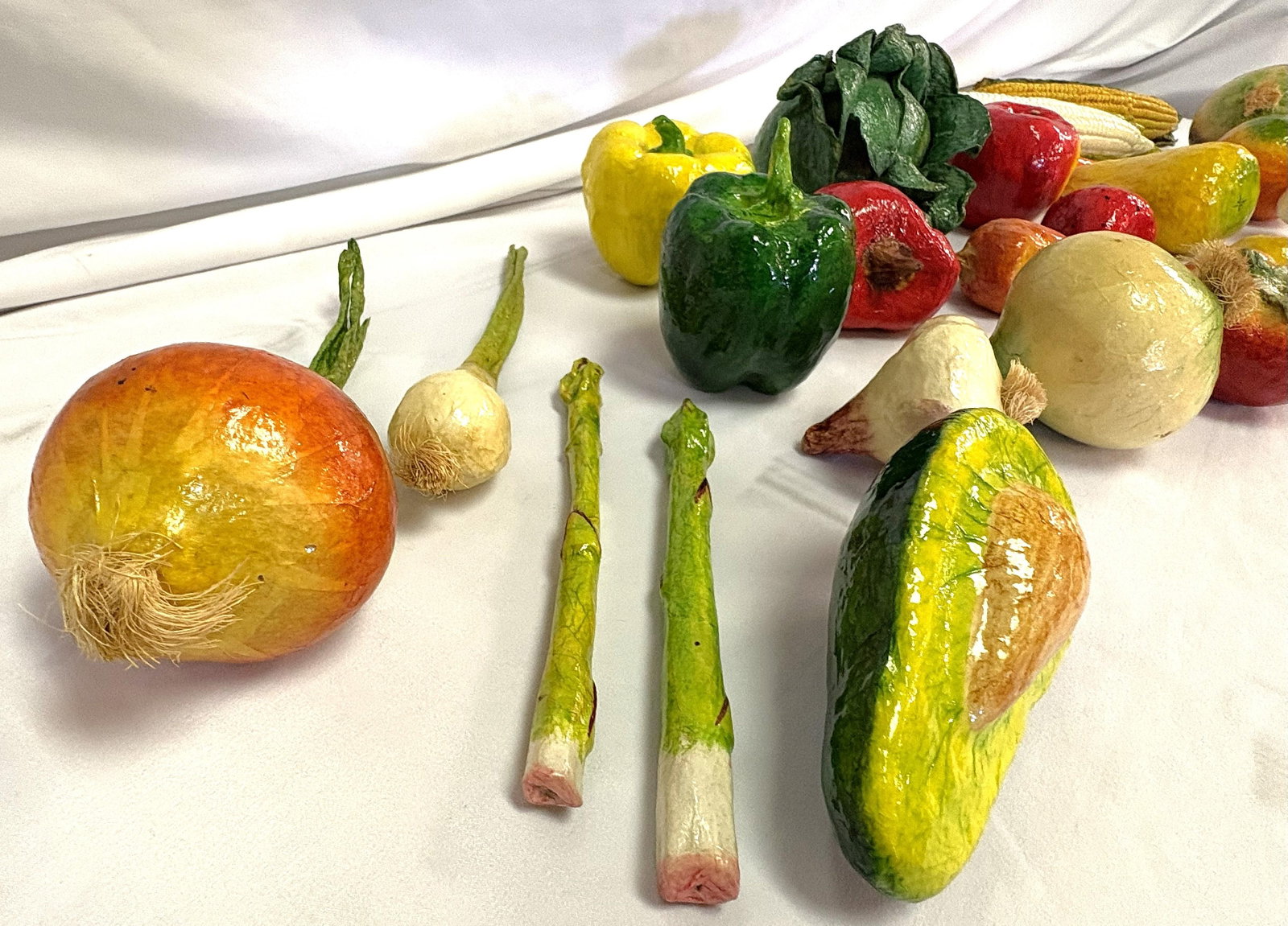 Vintage Realistic Hand Crafted Papier Mâché Fruits and Vegetables- Set of 25 - 16