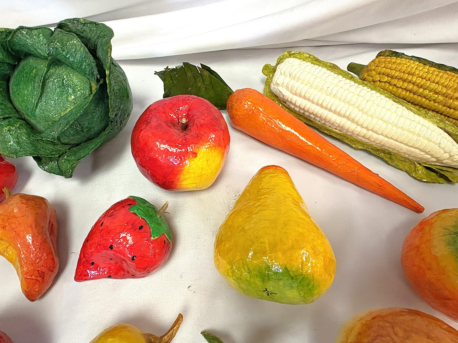 Vintage Realistic Hand Crafted Papier Mâché Fruits and Vegetables- Set of 25 - 5