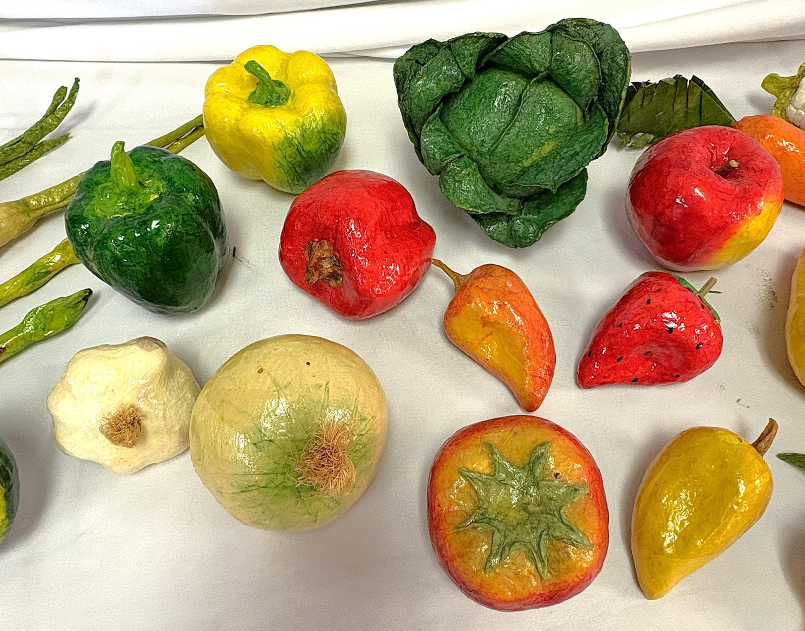 Vintage Realistic Hand Crafted Papier Mâché Fruits and Vegetables- Set of 25 - 7