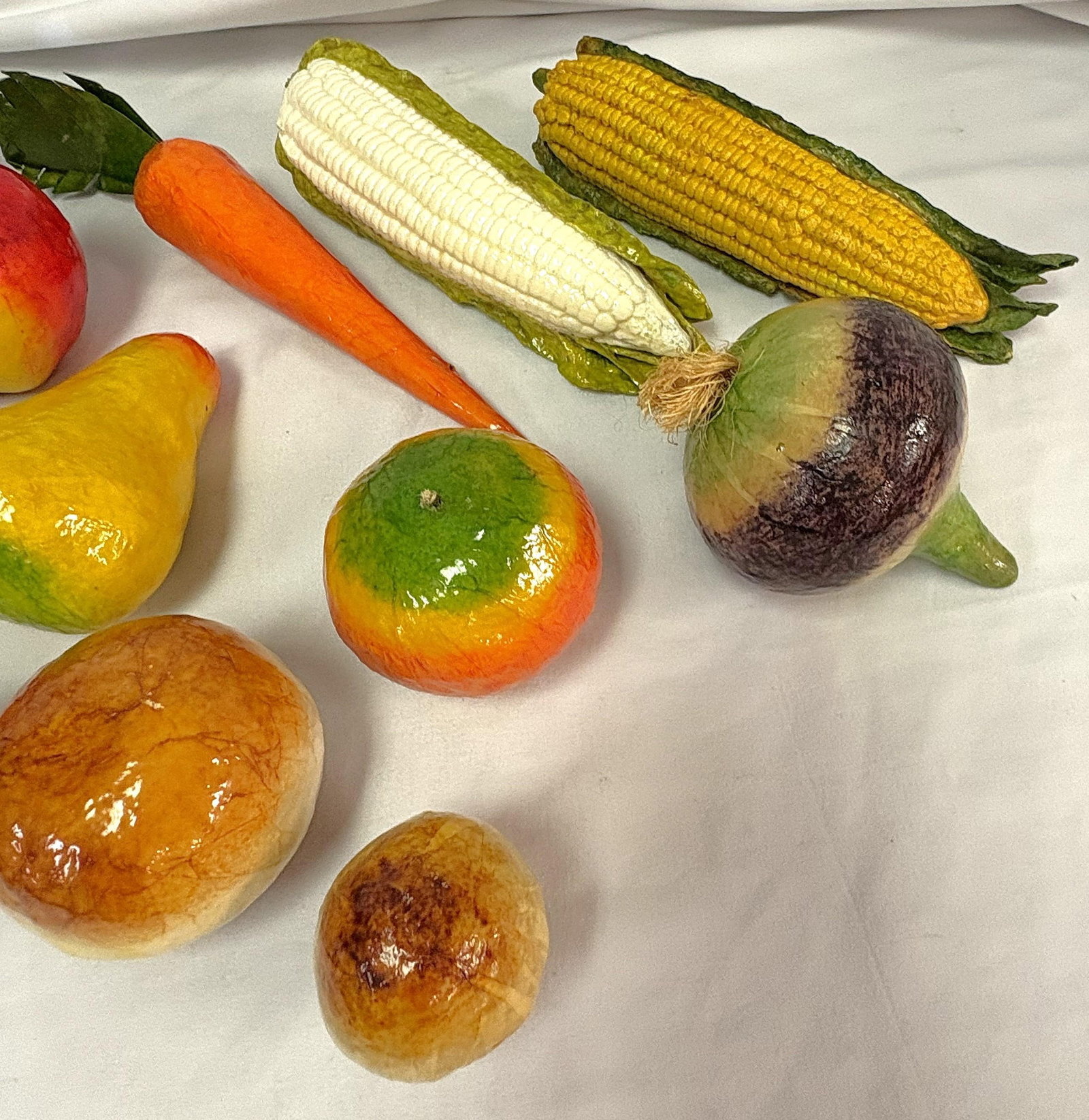 Vintage Realistic Hand Crafted Papier Mâché Fruits and Vegetables- Set of 25 - 9
