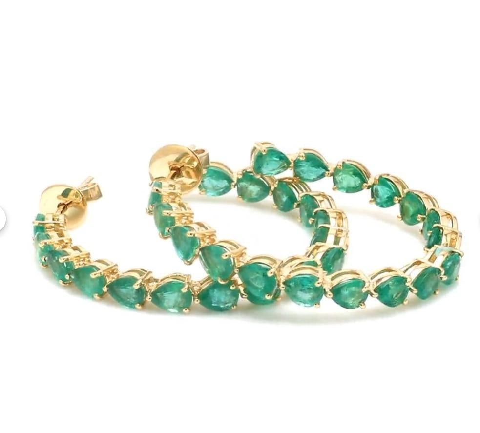 9.34 cts Natural Zambian emerald earring in 18k gold - 7