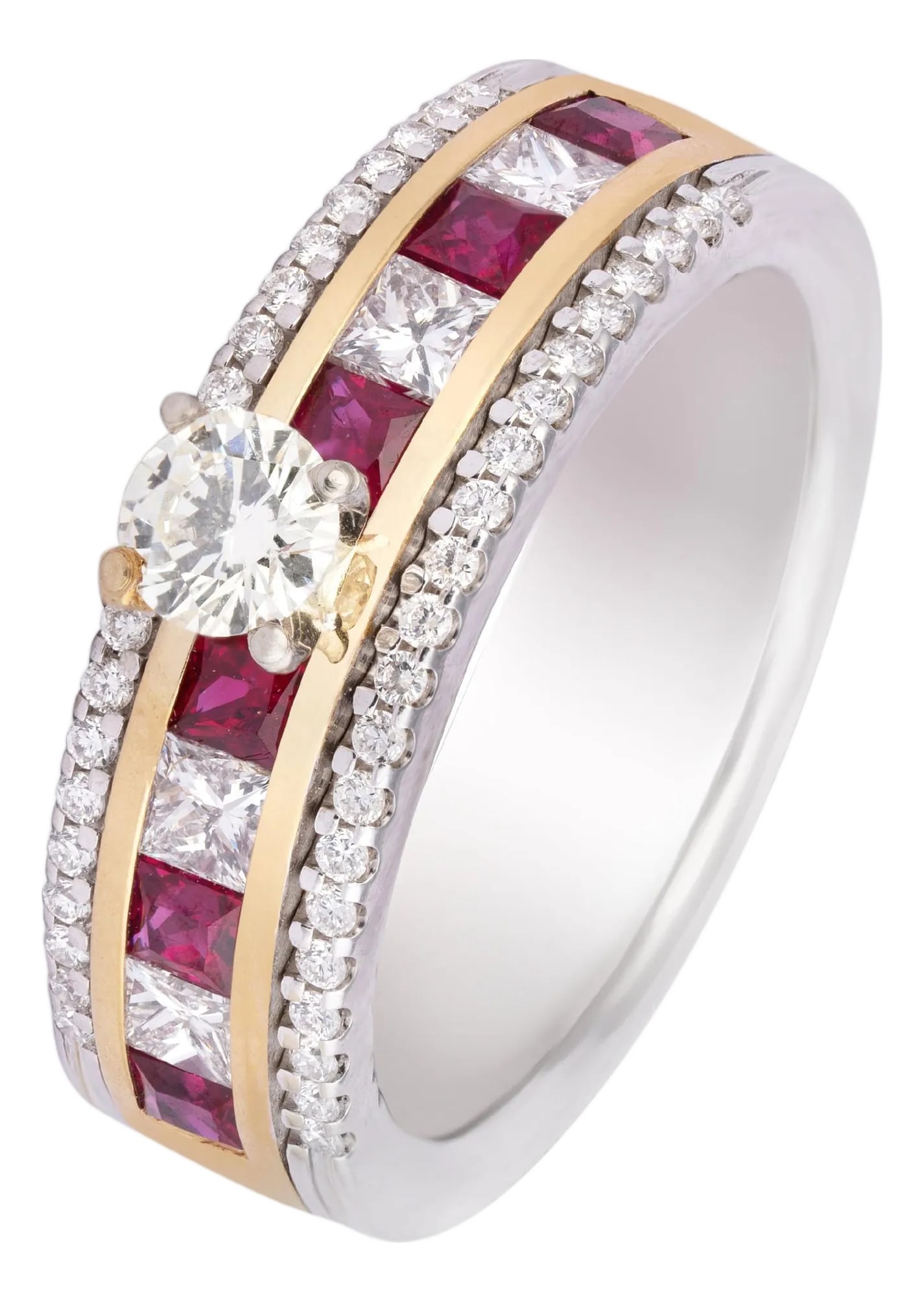 Diamond Ruby Ring in 18k gold: Diamond wt 0.79cts ruby wt 0.65cts gold net wt 8.662gm(18k) Condition: Imperfections: No Imperfections Condition Notes: New Origin: United States Materials & Techniques: Diamond, Ruby