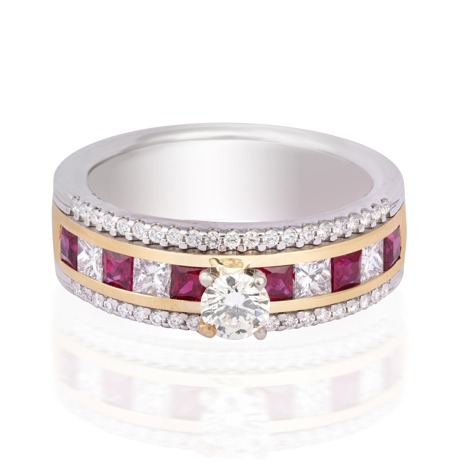 Diamond Ruby Ring in 18k gold - 3