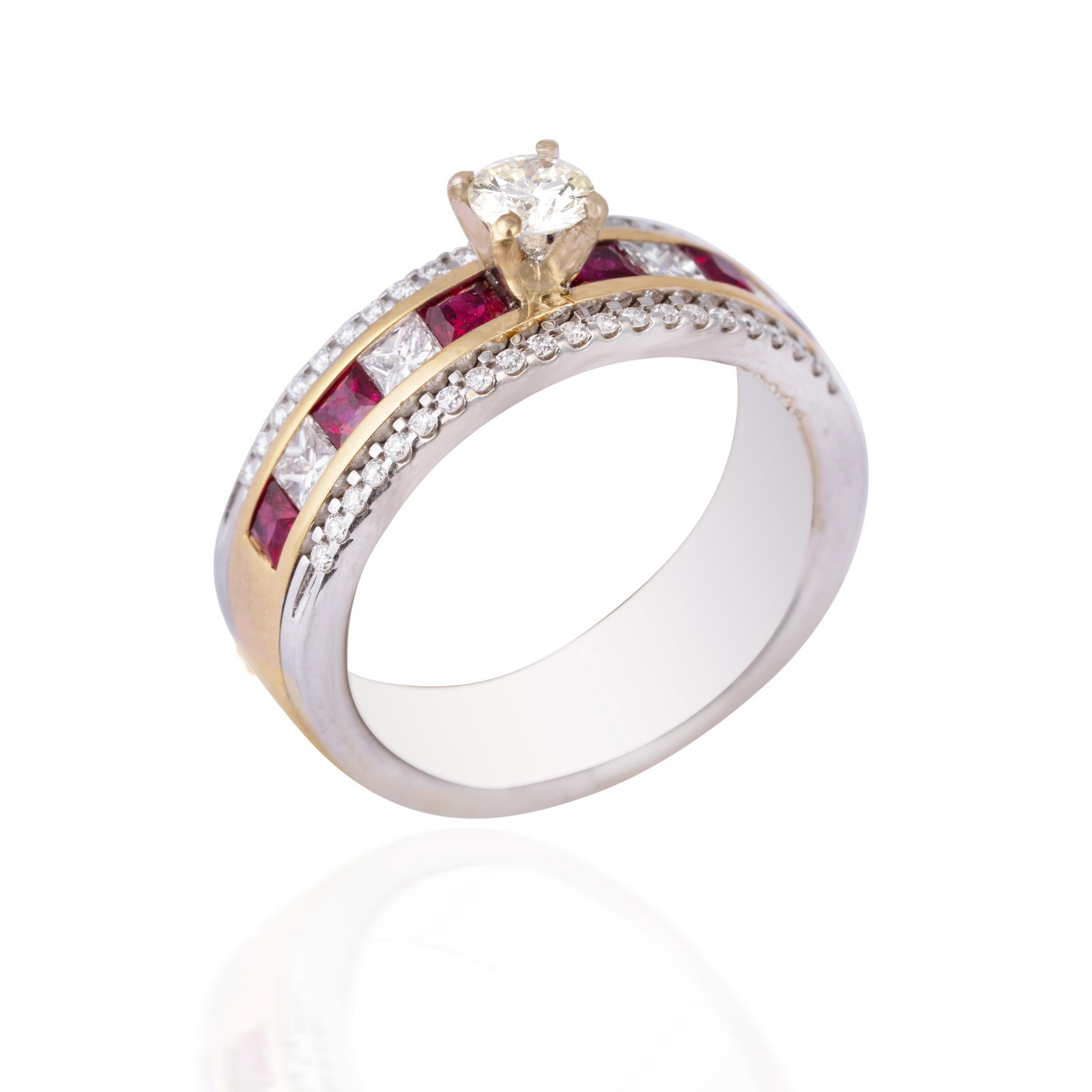Diamond Ruby Ring in 18k gold - 4