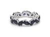 Natural 4.04 cts blue sapphire zig zag ring in 18k gold - 16