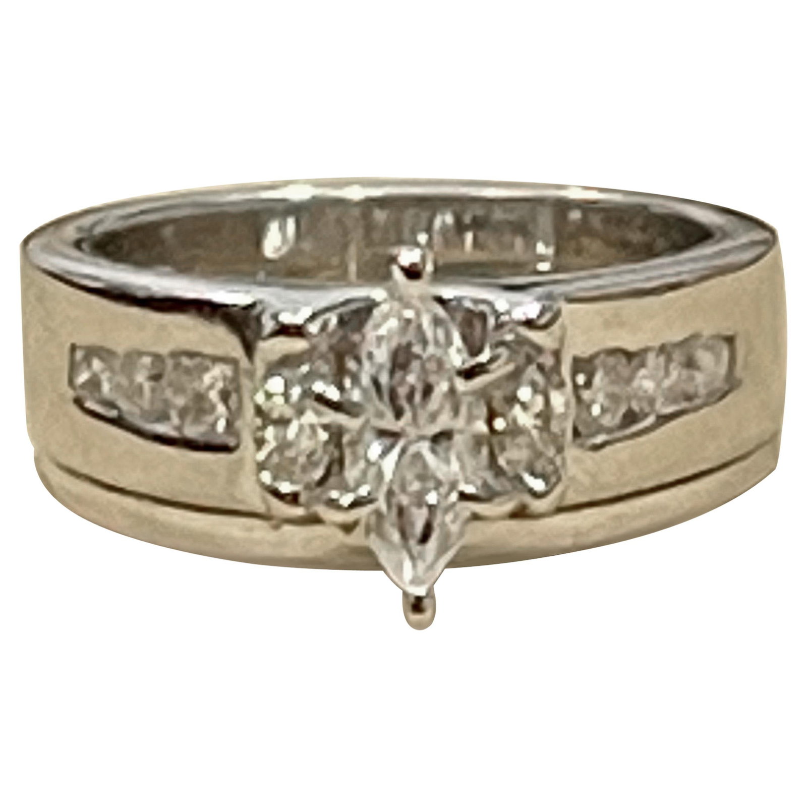 Approximately 0.75 Carat Diamond Engagement Ring/Band 14 Karat White Gold - 10