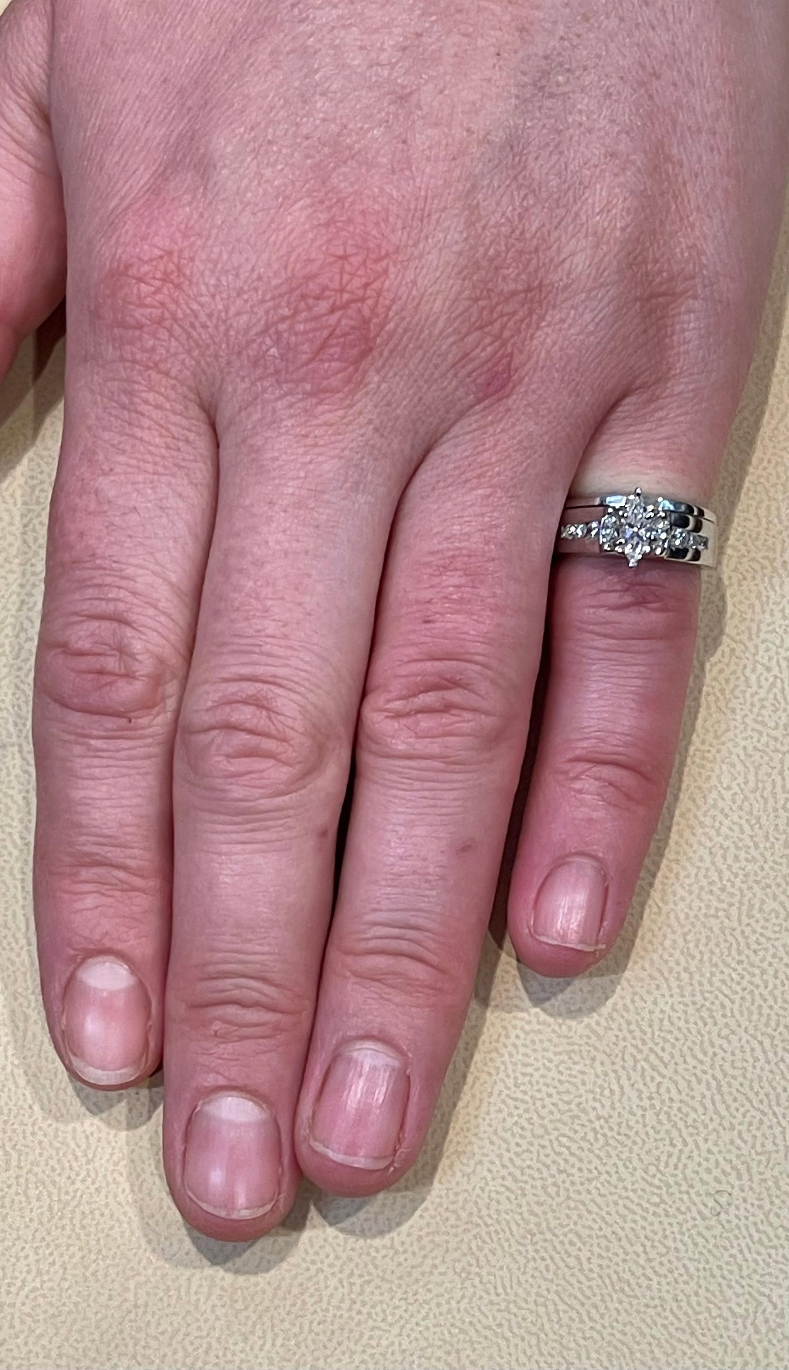 Approximately 0.75 Carat Diamond Engagement Ring/Band 14 Karat White Gold - 11
