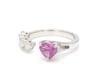 Natural 1.48 cts pink sapphire 048 cts diamond ring in 18k gold - 6