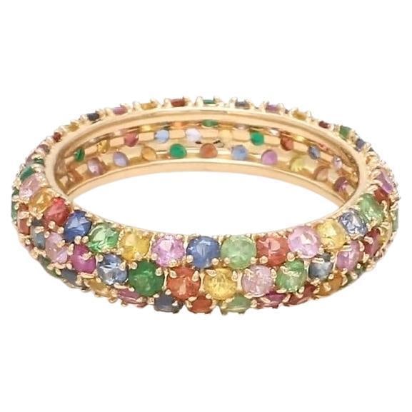 Natural 3.09 cts Rainbow sapphire ring in 18k gold - 15
