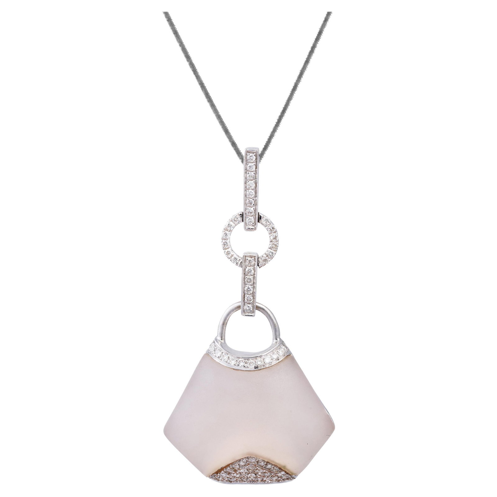 Diamond Semi Precious Pendant in 18k gold - 2