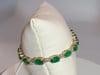 8 Ct Natural Brazilian Emerald and Diamond Tennis Bracelet 14 Karat Yellow Gold - 16