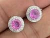 2.35 cts Natural pink sapphire & 0.34 cts diamond earrings in 18k gold - 2