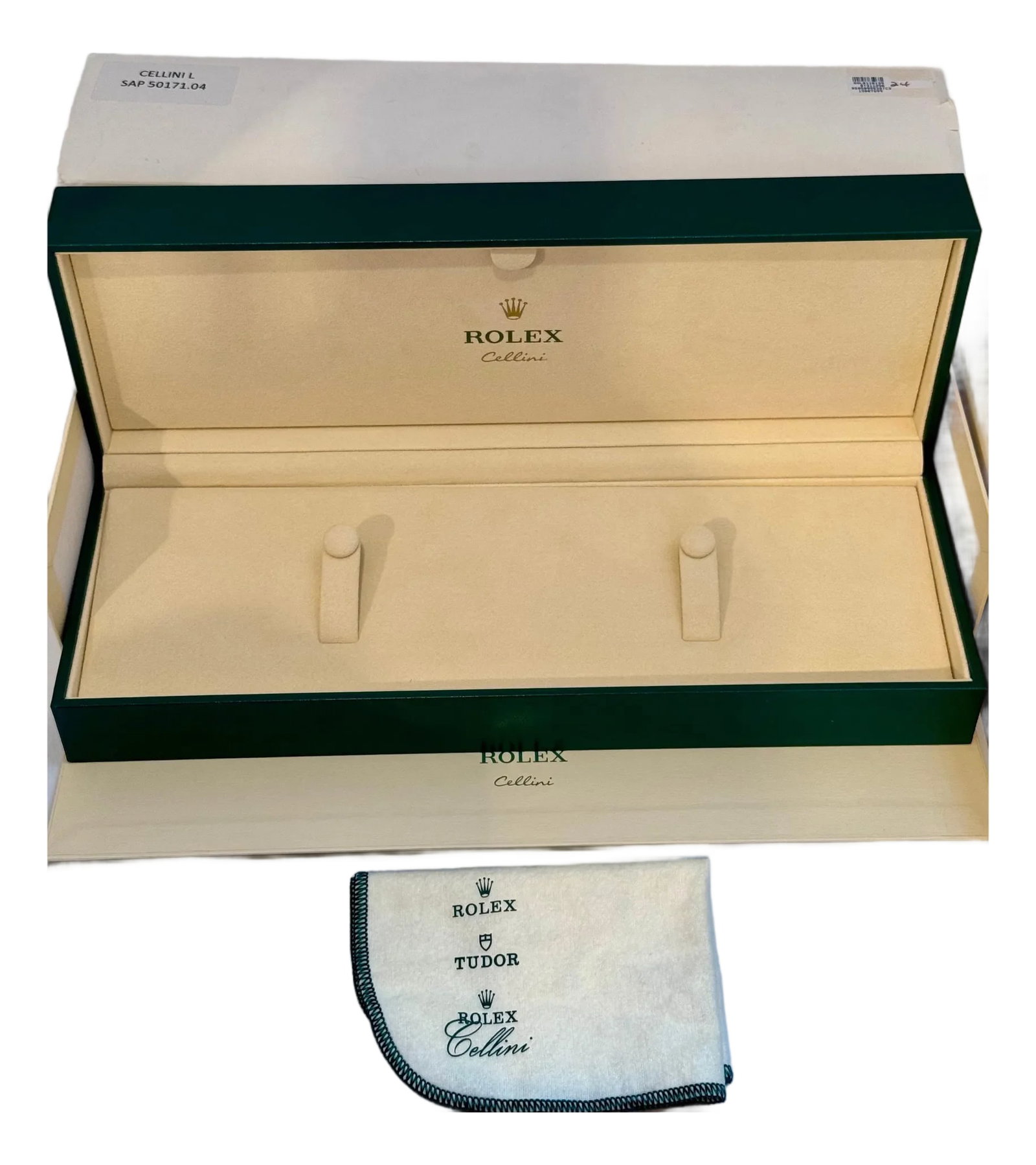 Rolex Watch Box, New Creme Empty Acs. ROLEX watch case box CELLINI Brand New: ROLEX watch case box CELLINI Brand New Watch BOX Rolex was purchased from show room in Manhattan Watch was used for personal use and i am selling the box Large Brand New Rolex Box Complete and new