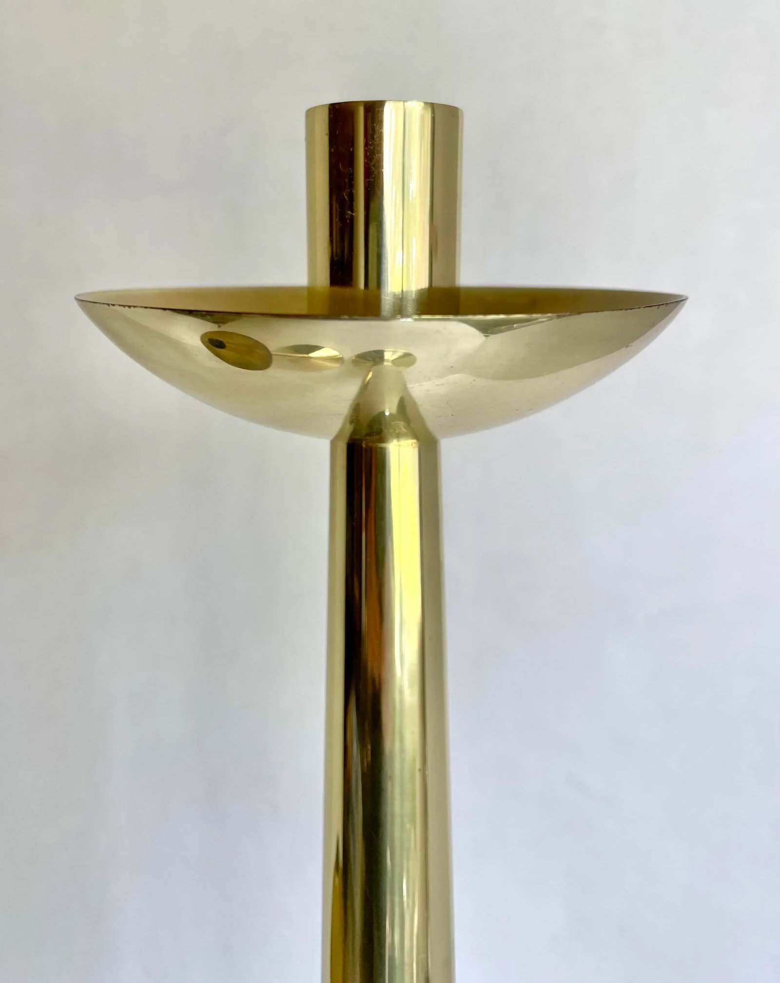 Vintage Brass Modern Candle Holder Set of 2 - 5