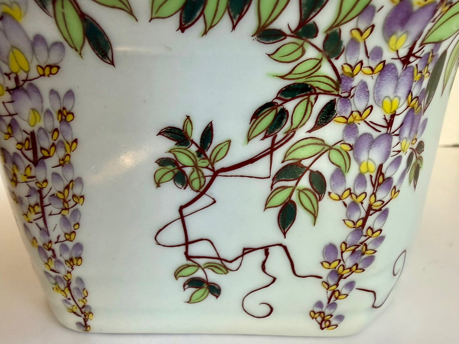 Late 19th C. Antique Japanese Lidded Porcelain Box With Monkeys & Wisteria - 12