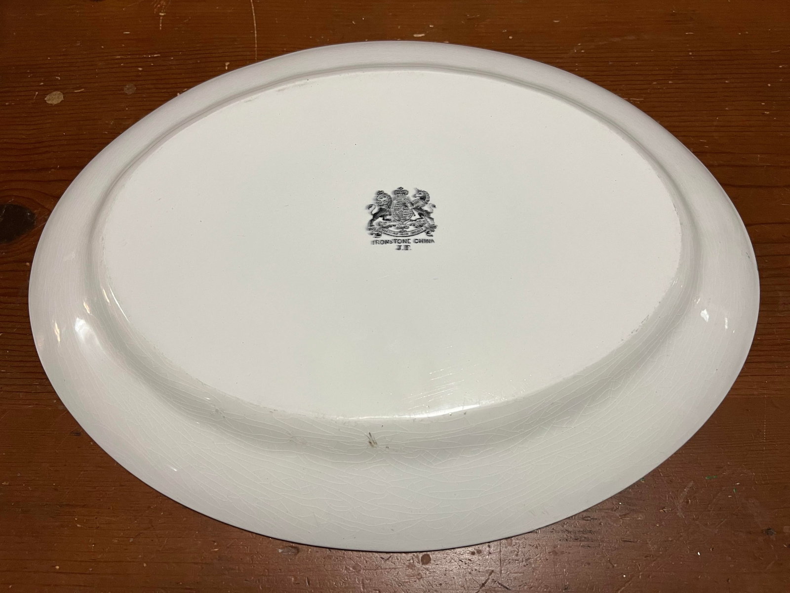 A Very Nice Large Sized Antique Staffordshire White Ironstone Oval Platter, 1850's - 5