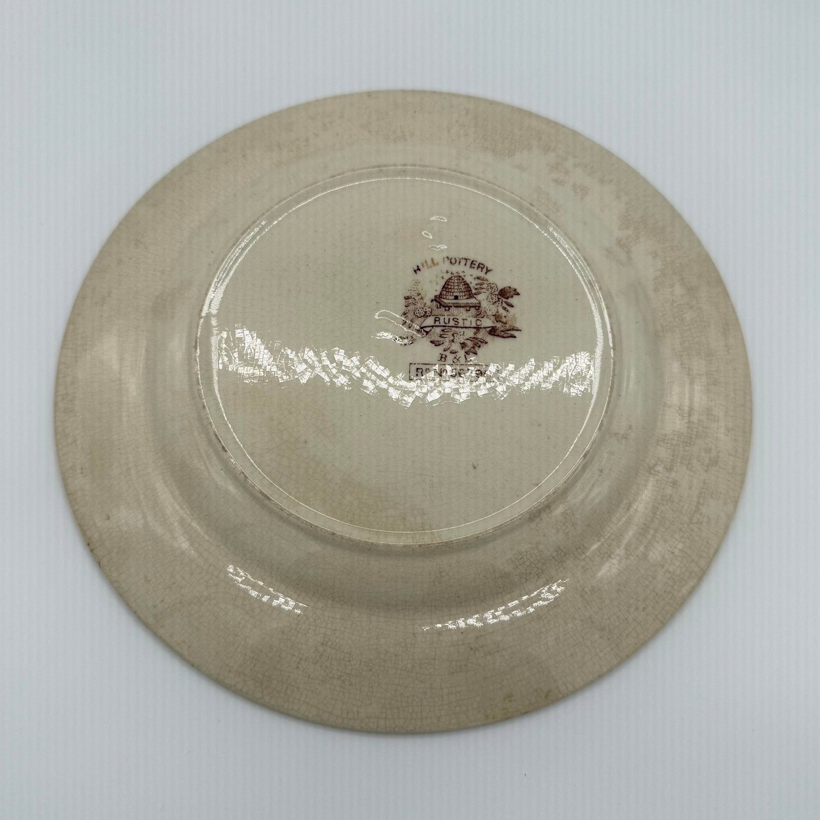 Antique Hill Pottery Rustic Brown Transferware Plate, Staffordshire c.1845–1860 - 5