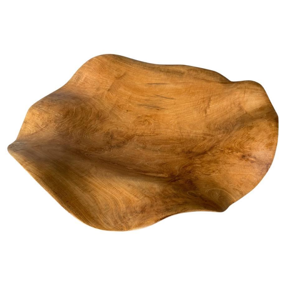 Andrianna Shamaris Impressive Sculptural Teak Wood Bowl Or Platter - 2