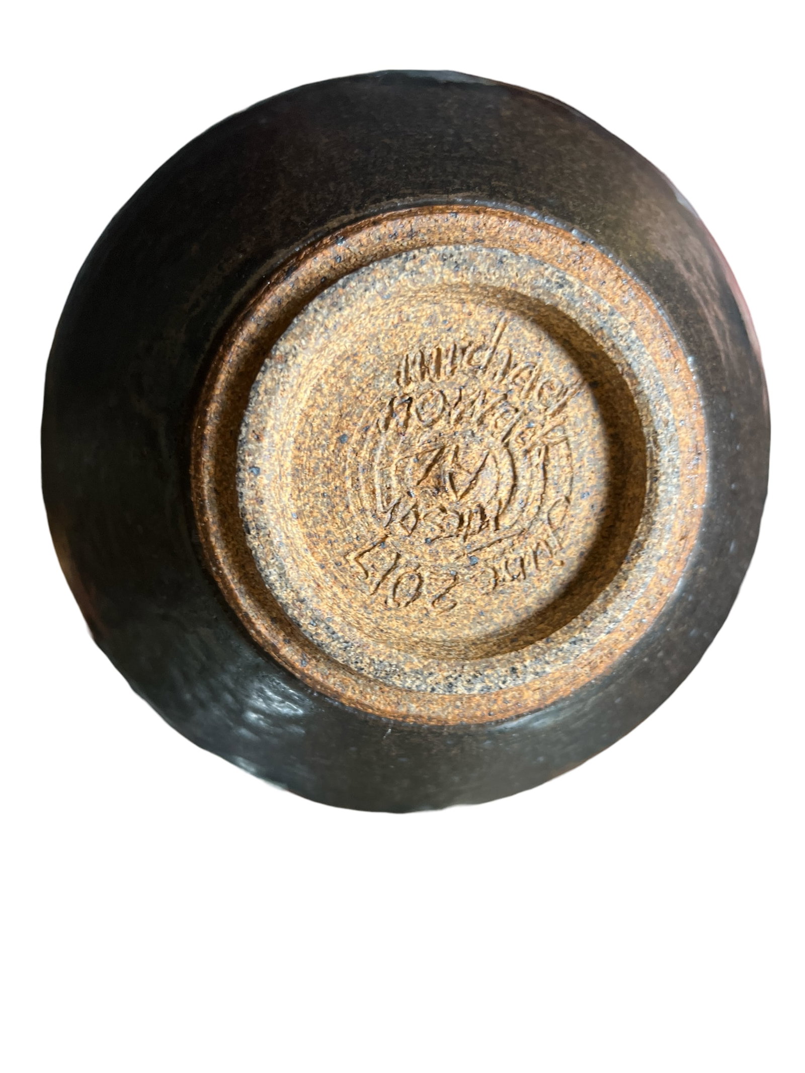 Hand-Thrown Brutalist Earthenware Vase With Dual Handles, Signed & Dated 2013 - 6