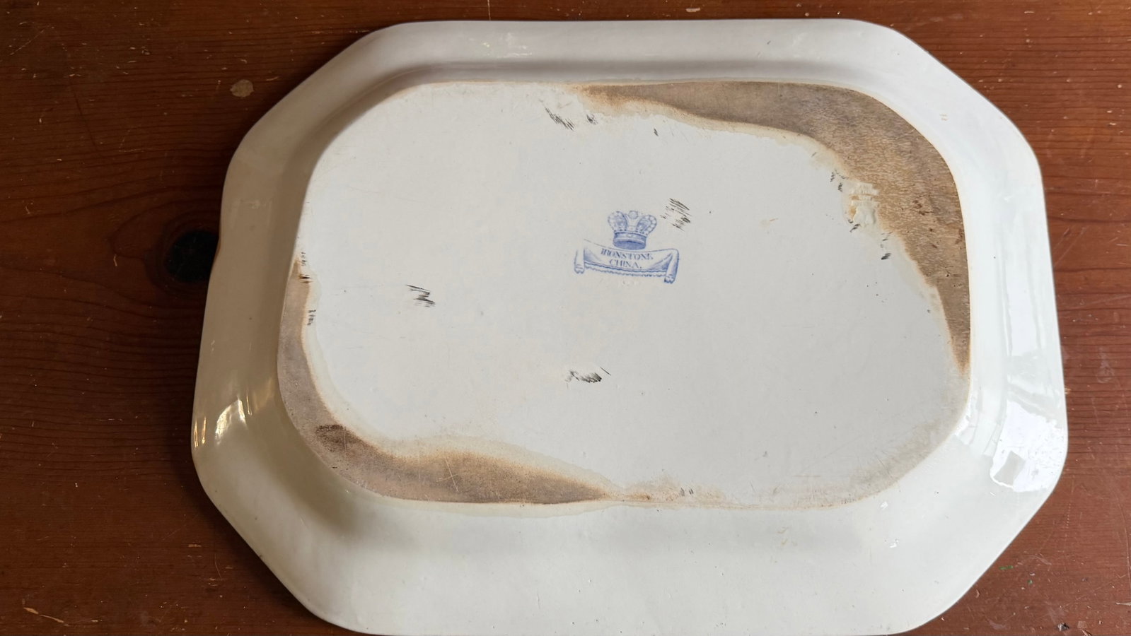 A Large Mason's Ironstone China Blue Transfer Decorated Platter "Turner Willow" Pattern, Circa 1830' - 13