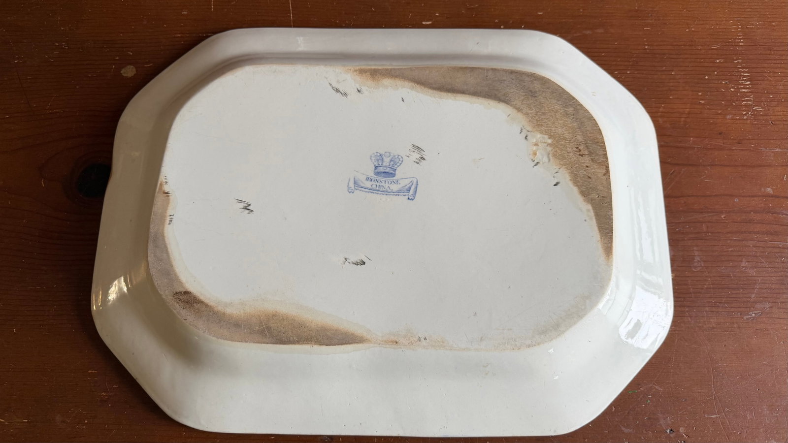 A Large Mason's Ironstone China Blue Transfer Decorated Platter "Turner Willow" Pattern, Circa 1830' - 14