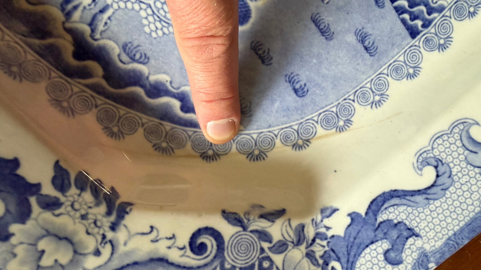 A Large Mason's Ironstone China Blue Transfer Decorated Platter "Turner Willow" Pattern, Circa 1830' - 18