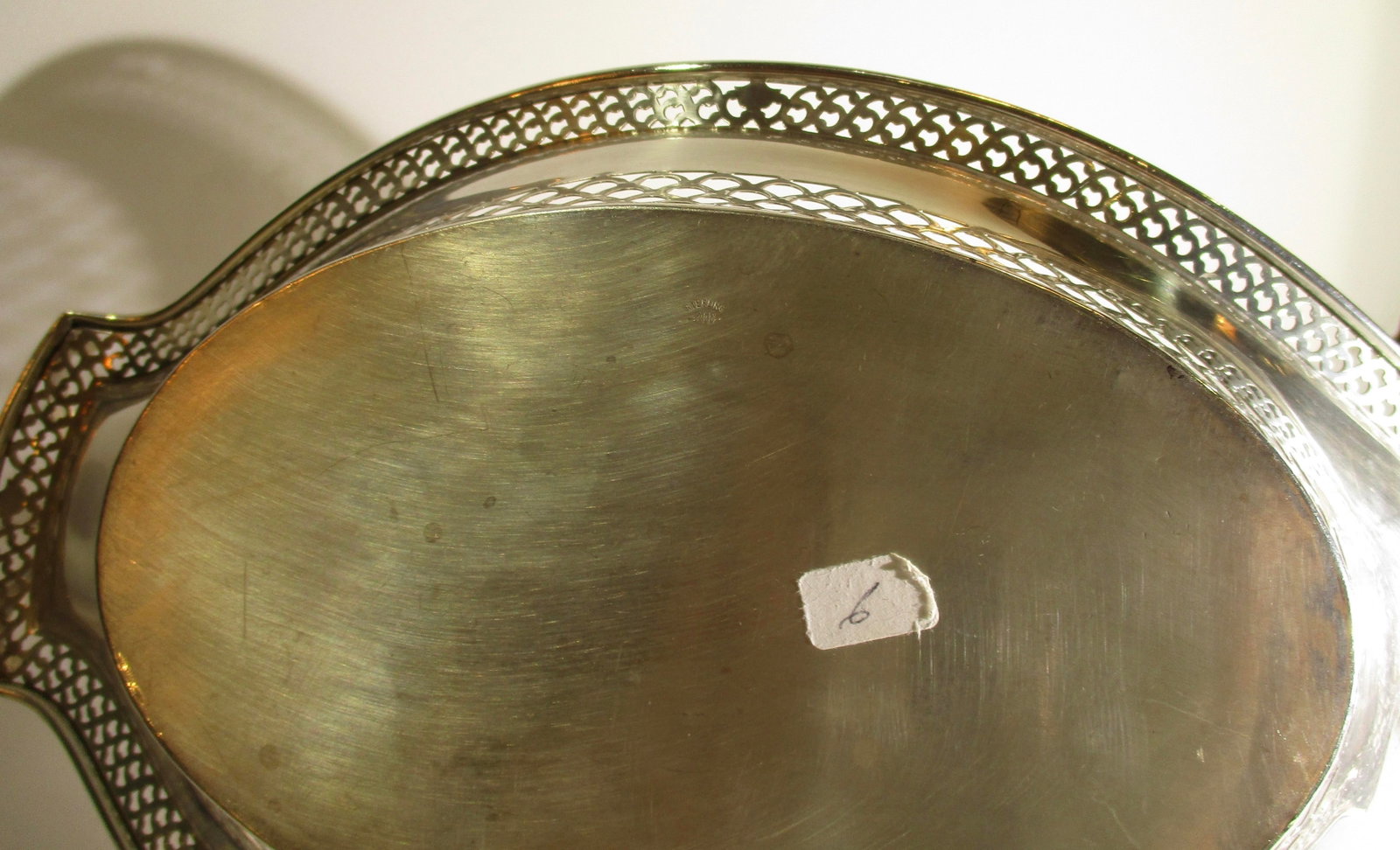 Art Deco Pierced Bread Basket With Handle Sterling 6 Troy Oz. - 5
