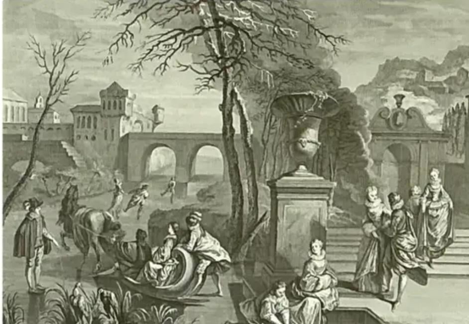 L' Hiver (Winter) Engraving Print, After Antoine Watteau - 3