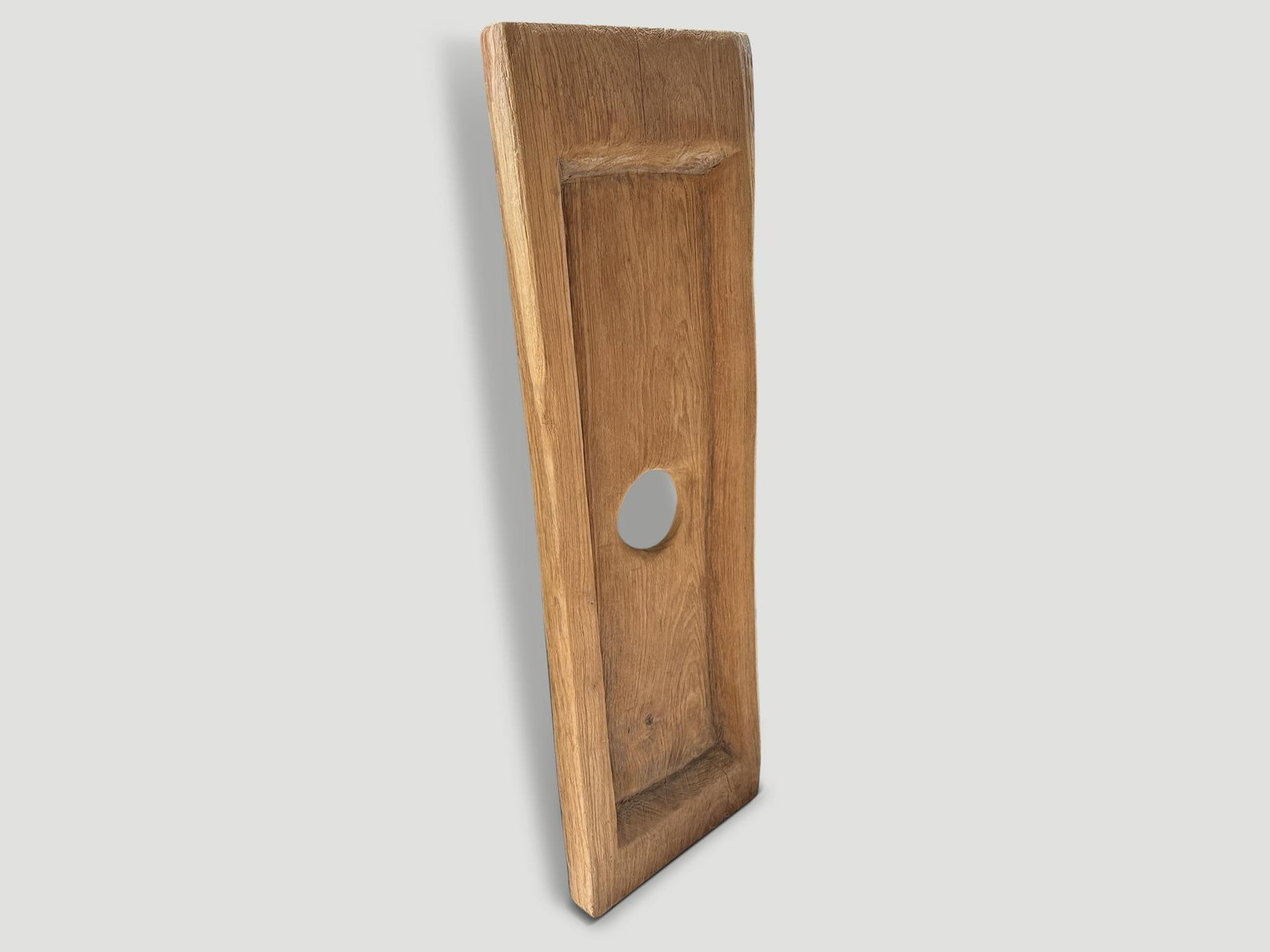 Andrianna Shamaris Minimalist Carved Teak Wood Wall Hanging or Tray - 3