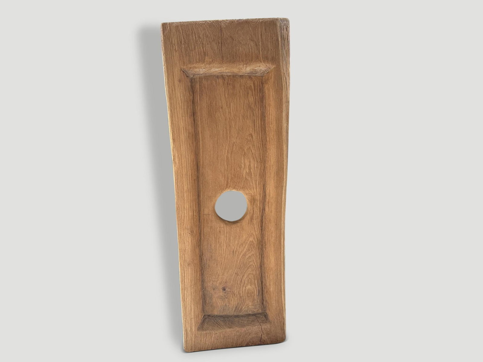 Andrianna Shamaris Minimalist Carved Teak Wood Wall Hanging or Tray - 5