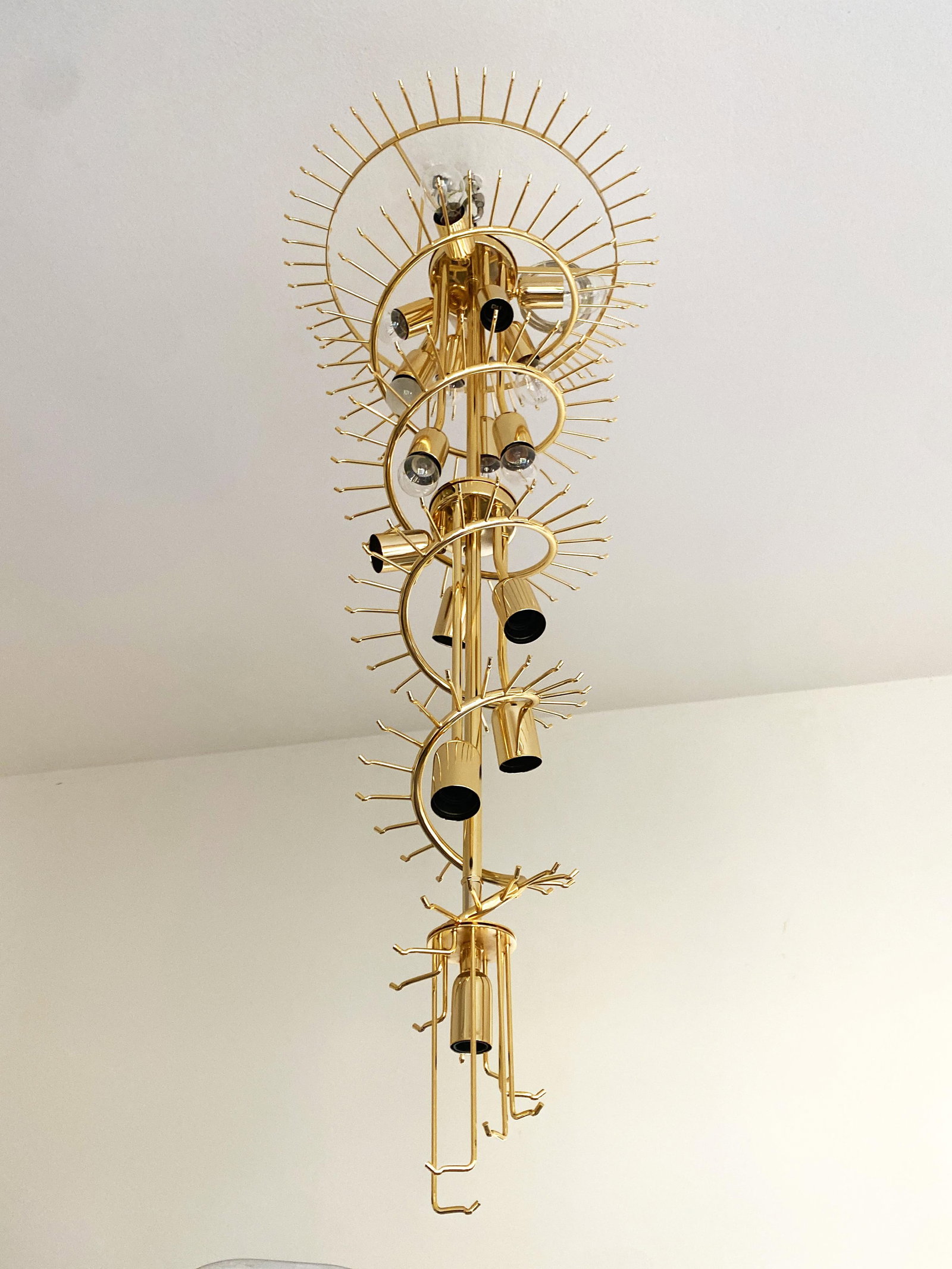 Contemporary Amber "Quadriedro" Murano Glass Twister Chandelier in Venini Style - 7