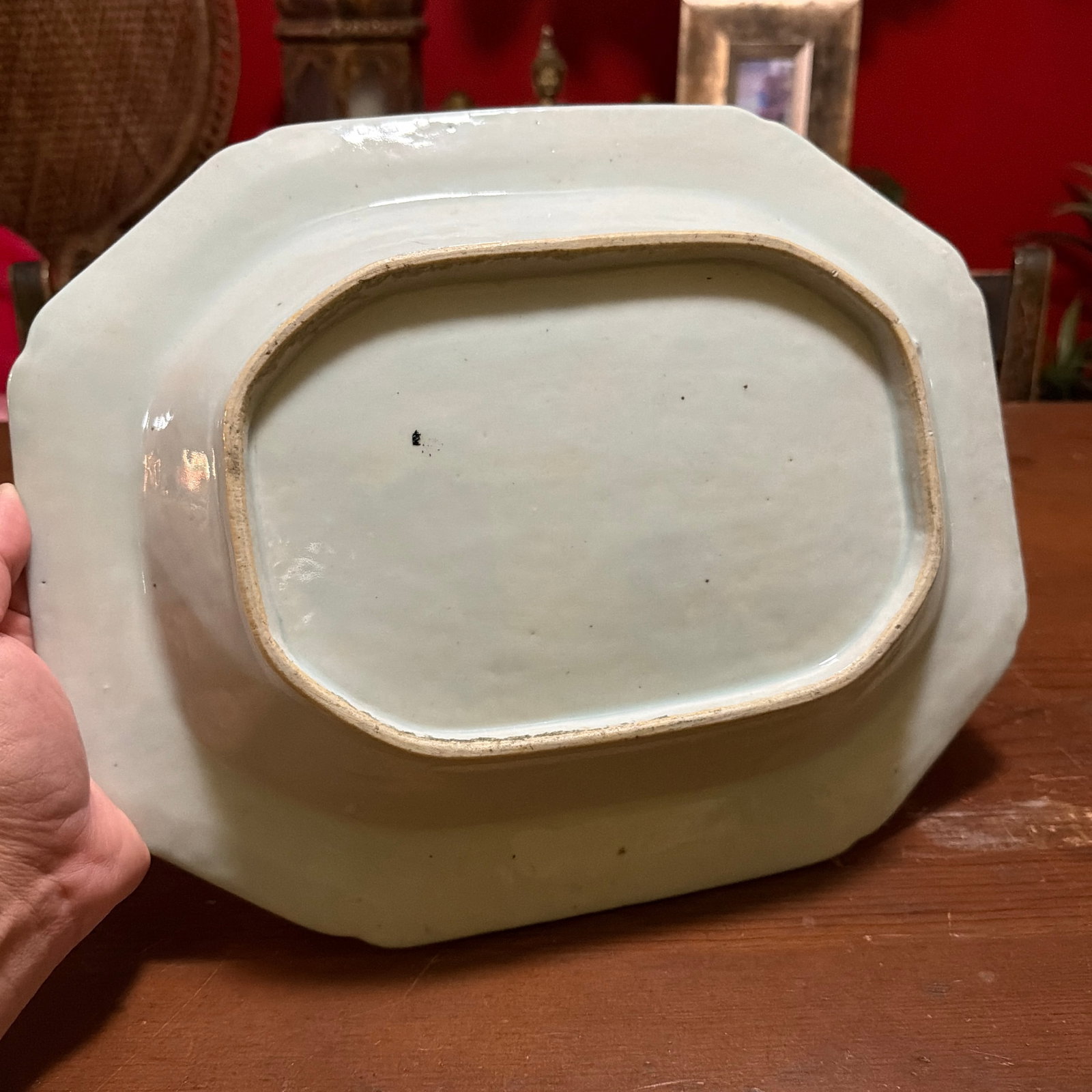Antique Chinese Blue and White Canton Porcelain Deep Platter, Circa 1830s - 10