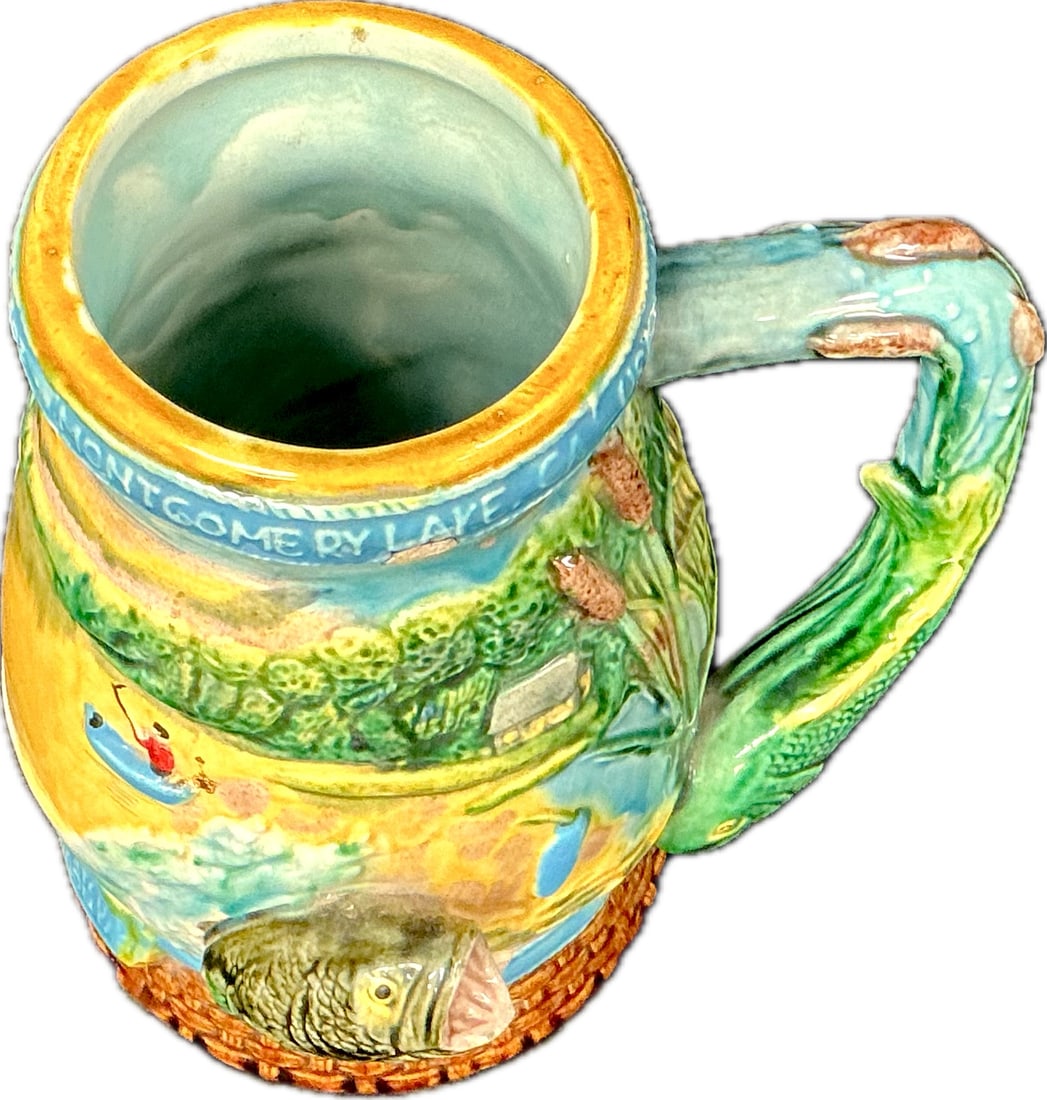 Vintage Majolica Ceramic Fisherman's Tankard - 6