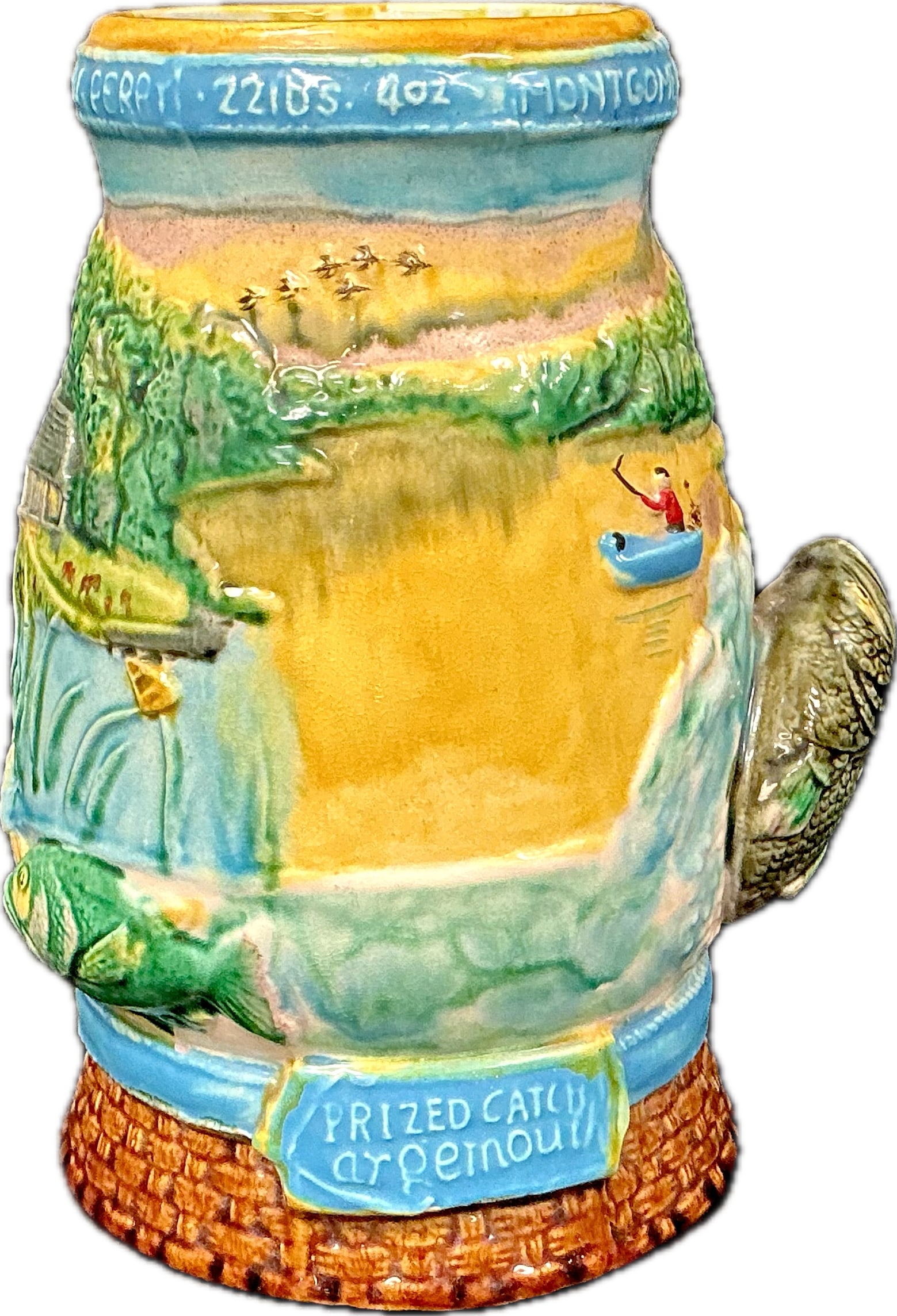 Vintage Majolica Ceramic Fisherman's Tankard - 8