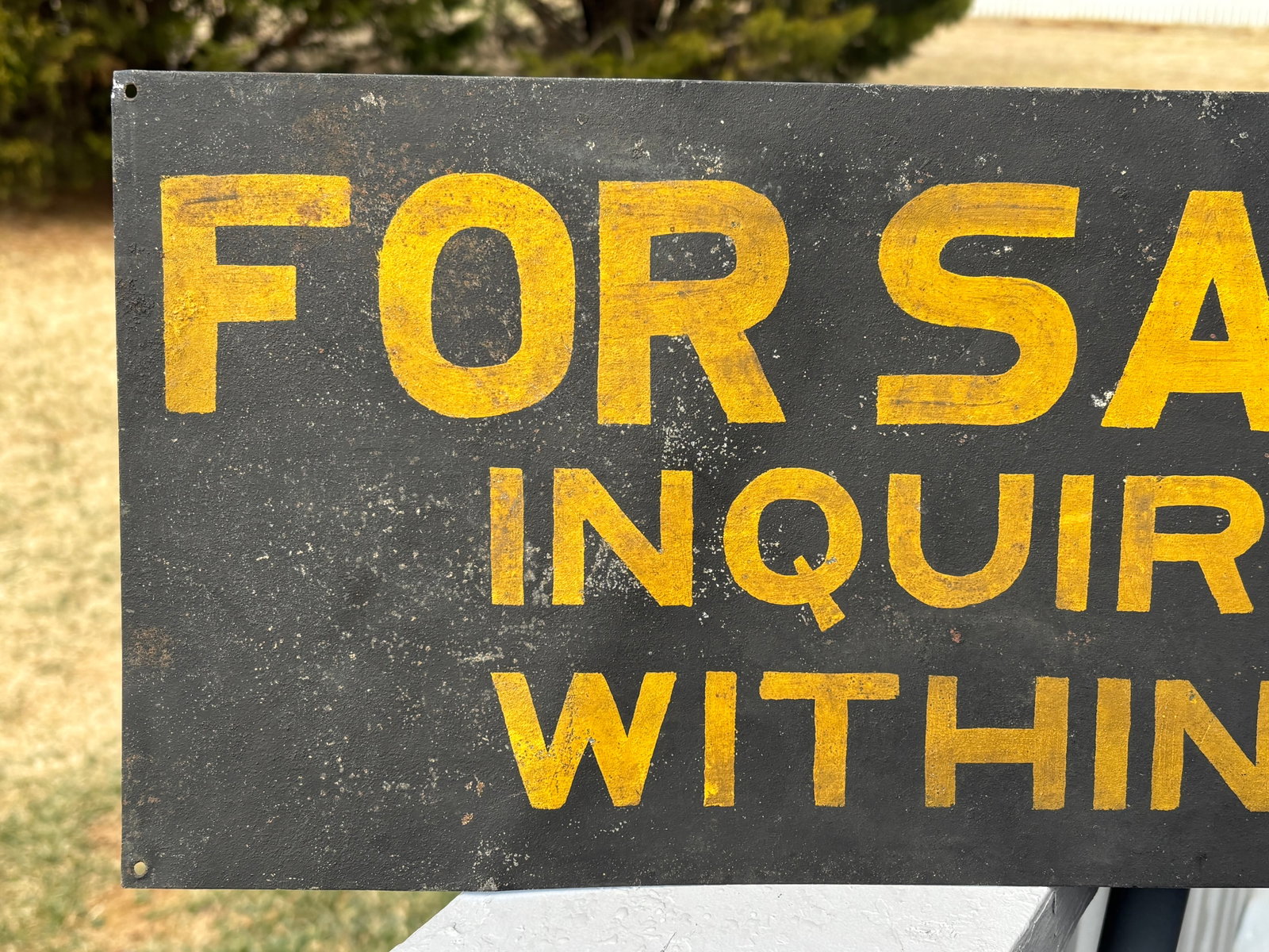 Late 19th C. Metal Retail Sign - For Sale Inquire Within - 2