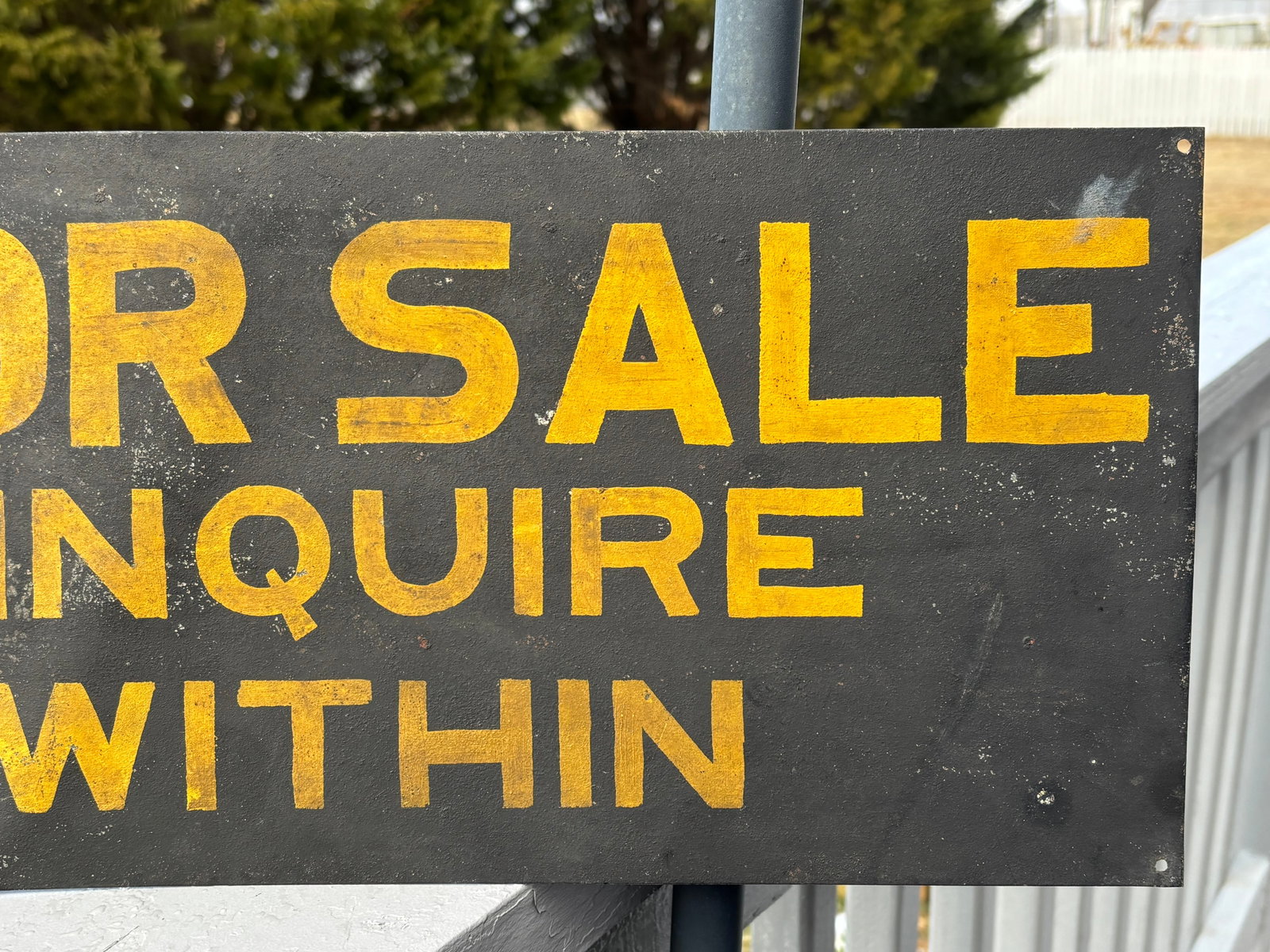 Late 19th C. Metal Retail Sign - For Sale Inquire Within - 3